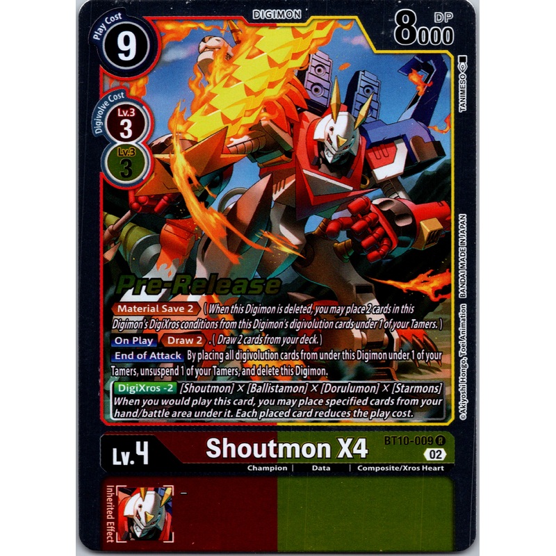 Shoutmon X4 [BT10-009] [Xros Encounter Pre-Release Cards] Foil