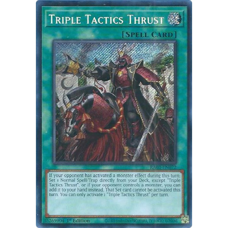 Triple Tactics Thrust (1st Edition) (Secret Rare) – Quarter Century Bonanza – RA03-EN072