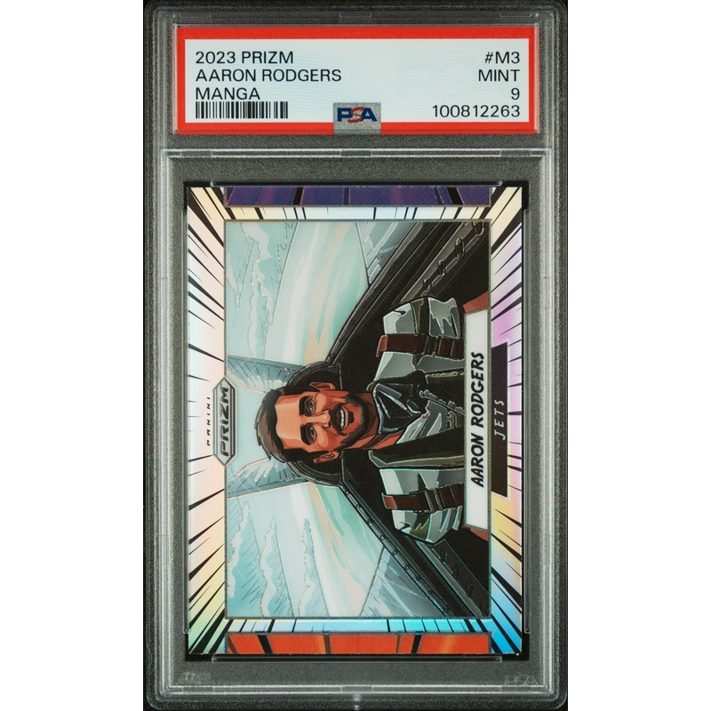 AARON RODGERS | 2023 PANINI PRIZM MANGA M3 | PSA MINT 9