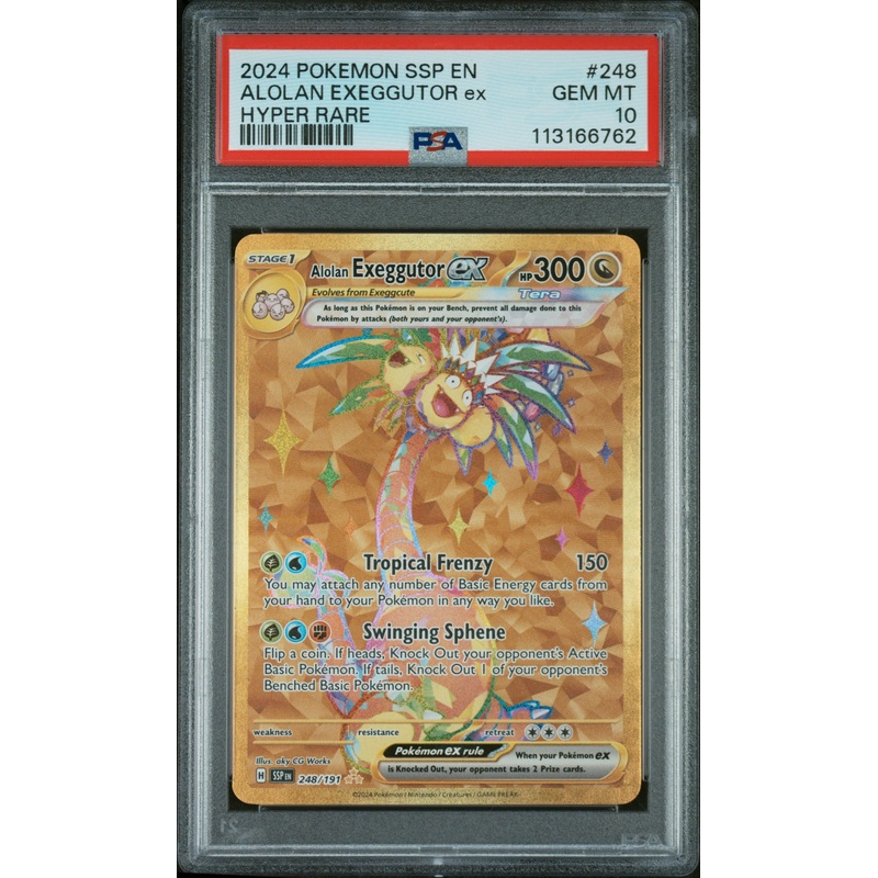 ALOLAN EXEGGUTOR ex | 2024 POKEMON SSP EN-SURGING SPARKS 248 | HYPER RARE | PSA GEM MT 10
