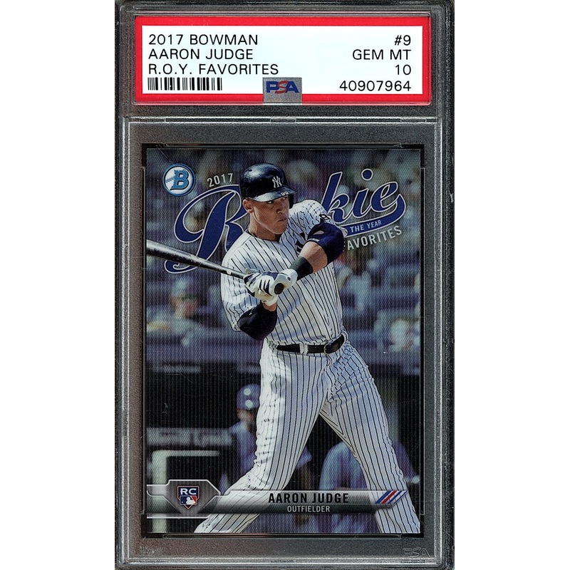 AARON JUDGE | 2017 BOWMAN ROOKIE OF THE YEAR ROY FAVORITES | PSA GEM MT 10