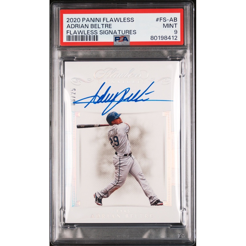 ADRIAN BELTRE | 2020 PANINI FLAWLESS FLAWLESS SIGNATURES FS-AB | FLAWLESS SIGNATURES | PSA MINT 9
