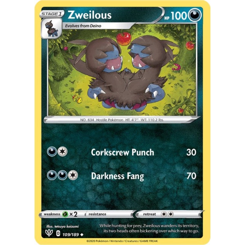 Zweilous [109/189] [Darkness Ablaze] Reverse Holofoil Near Mint