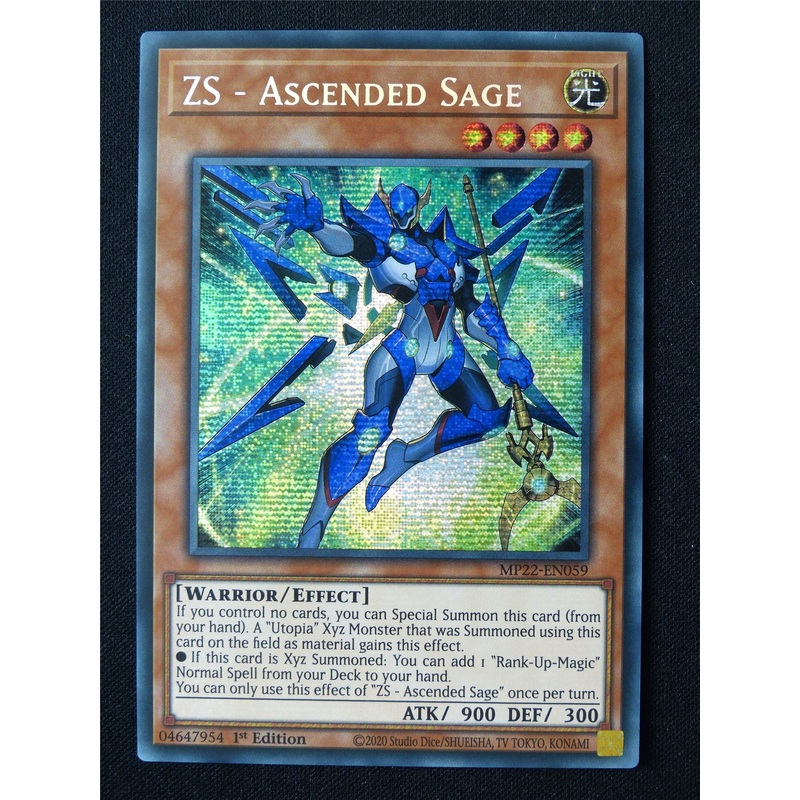 ZS – Ascended Sage MP22 Secret Rare – 1st ed Yugioh Card #6T