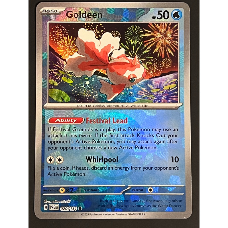 020/131 Goldeen – Pokmon Prismatic Evolutions Common Reverse POKEBALL