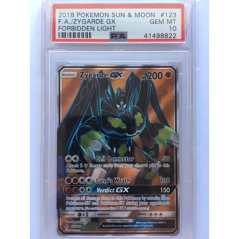 Zygarde GX 123/131 Full Art PSA 10 Graded Pokemon Card (Forbidden Light)