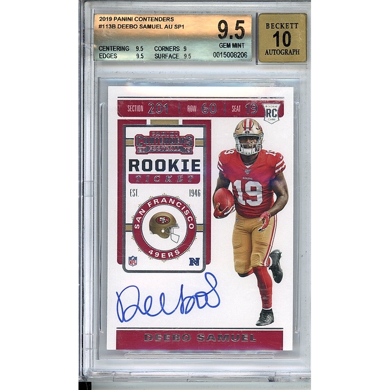 2019 Panini Contenders Deebo Samuel AU/200* SP1 BGS 9.5