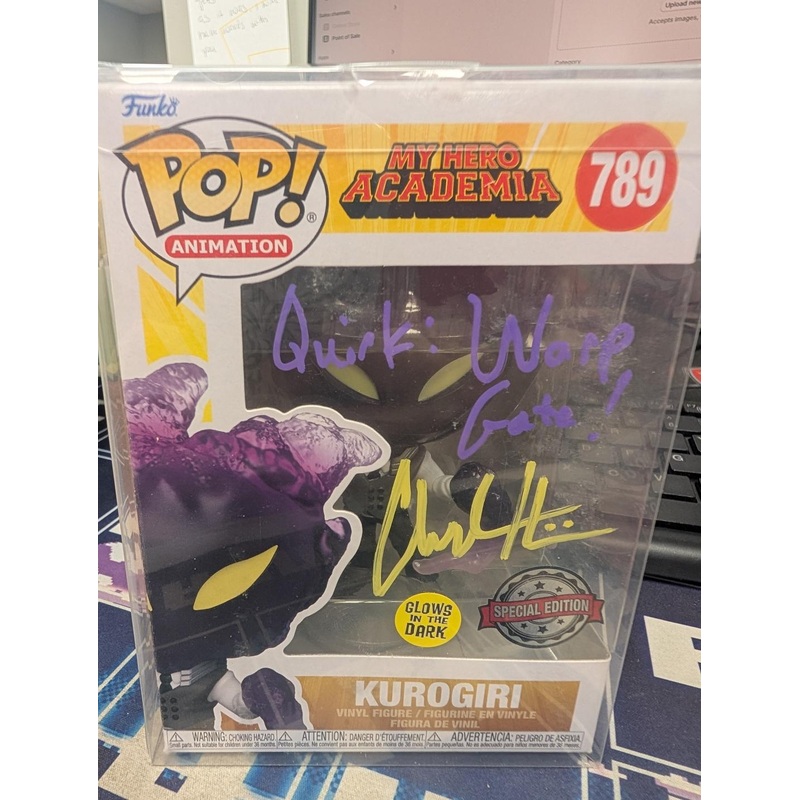 AUTOGRAPHED by Chuck Huber (JSA #WB457298) Funko Pop! Animation: My Hero Academia – Kurogiri #789 (Special Edition) (GITD)