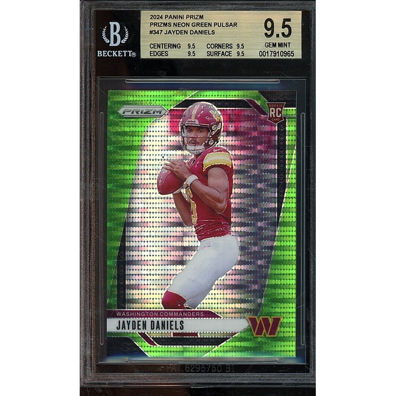 2024 Panini Prizm Prizms Neon Green Pulsar Jayden Daniels BGS 9.5