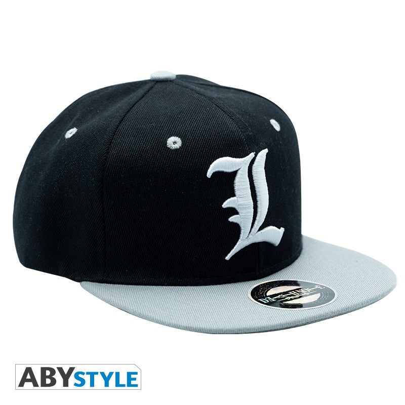 Death Note Snapback Cap – Black & Grey – “L”
