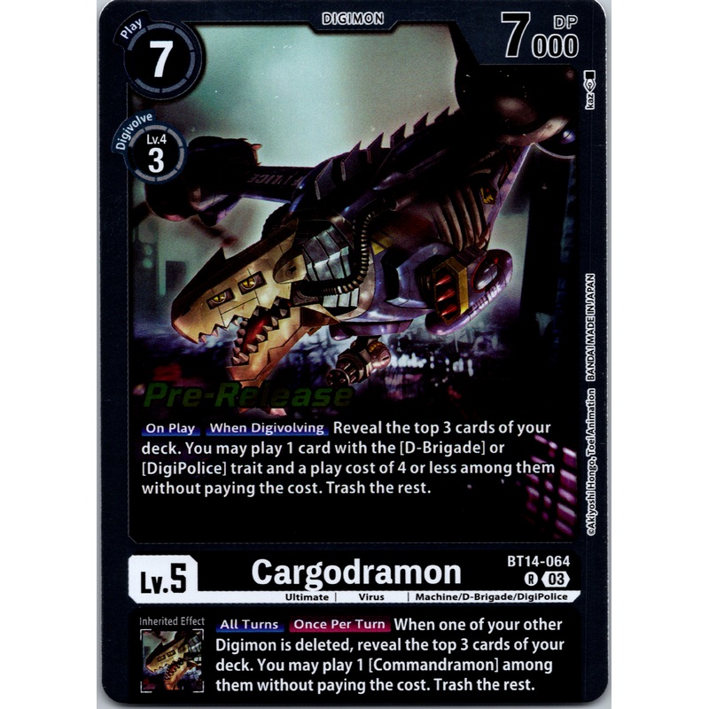 Cargodramon [BT14-064] [Blast Ace Pre-Release Cards] Foil
