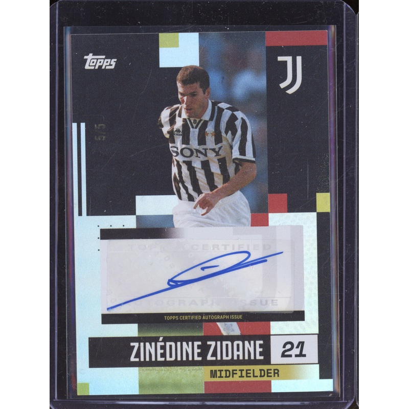 Zinedine Zidane 2024-25 Topps Team Set Juventus FC BA-ZZ Autograph Red 5/5