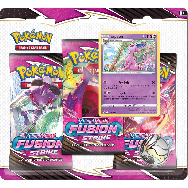 Sword & Shield: Fusion Strike – 3-Pack Blister (Espeon)