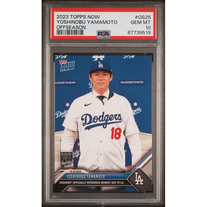 YOSHINOBU YAMAMOTO | 2023 TOPPS NOW OFFSEASON OS25 | PSA GEM MT 10