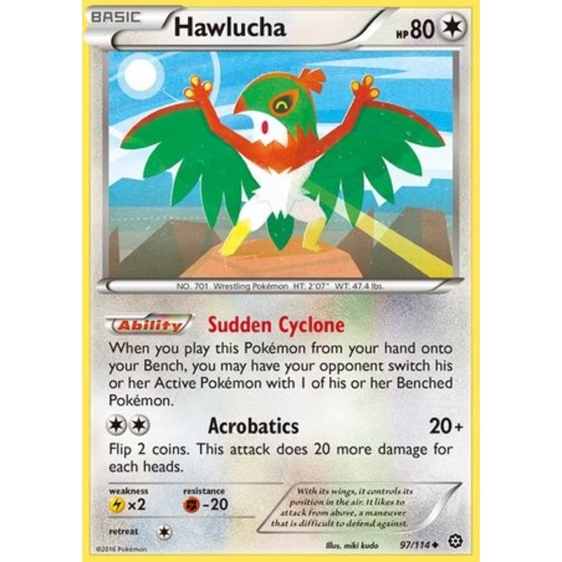 Hawlucha 97/114 Uncommon Pokemon Card (XY Steam Siege)